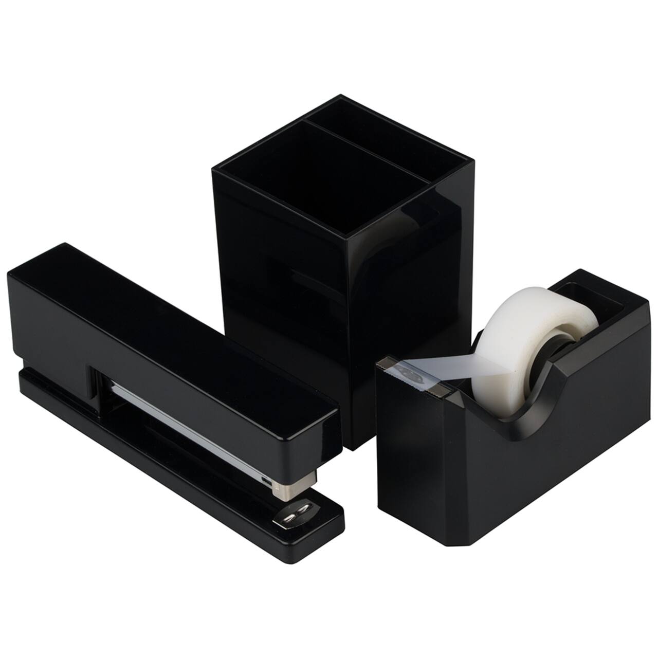 JAM Paper Stapler, Tape Dispenser & Pen Holder Trio Kit
